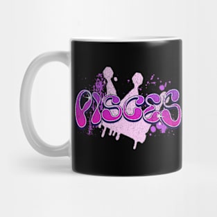 Pisces Queen Graffiti Crown Zodiac Sign Astrology Birthday Horoscope Mug